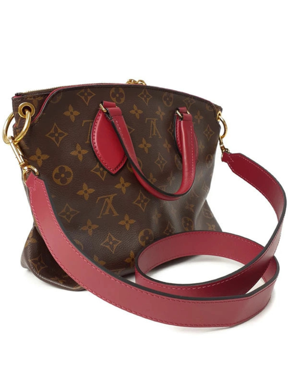 Louis Vuitton Bag Flower Tote Monogram Zipped Brown